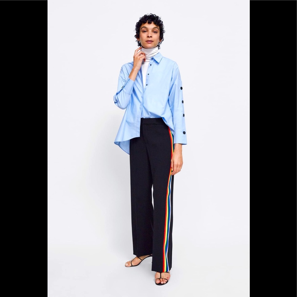 Zara Flowy Pants with Sidestripe